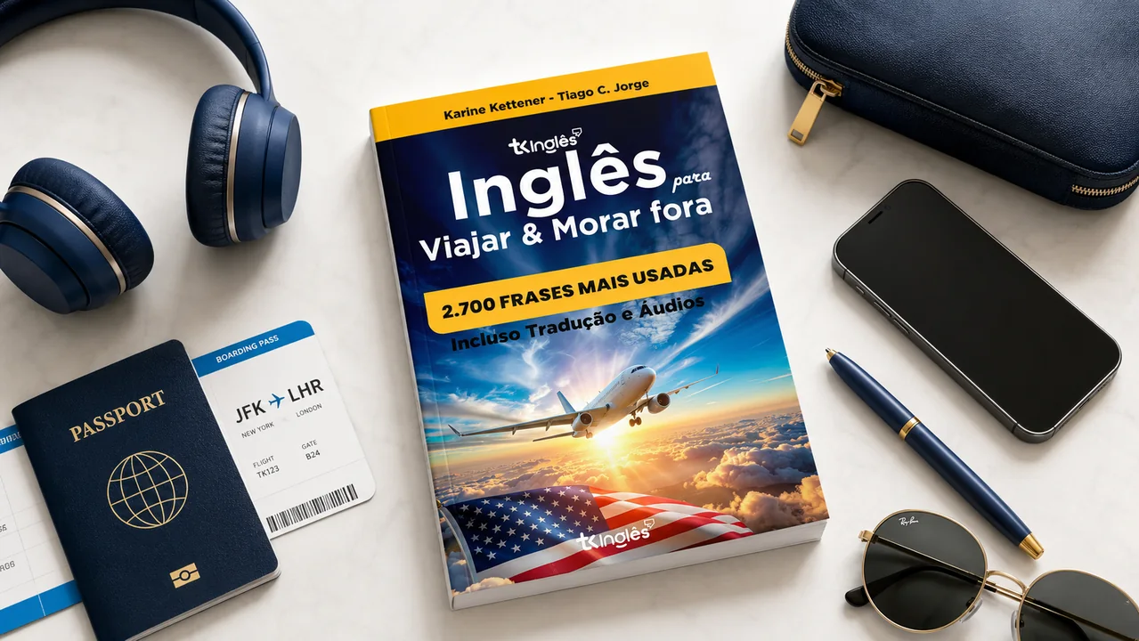 Livro com passaporte e passagem