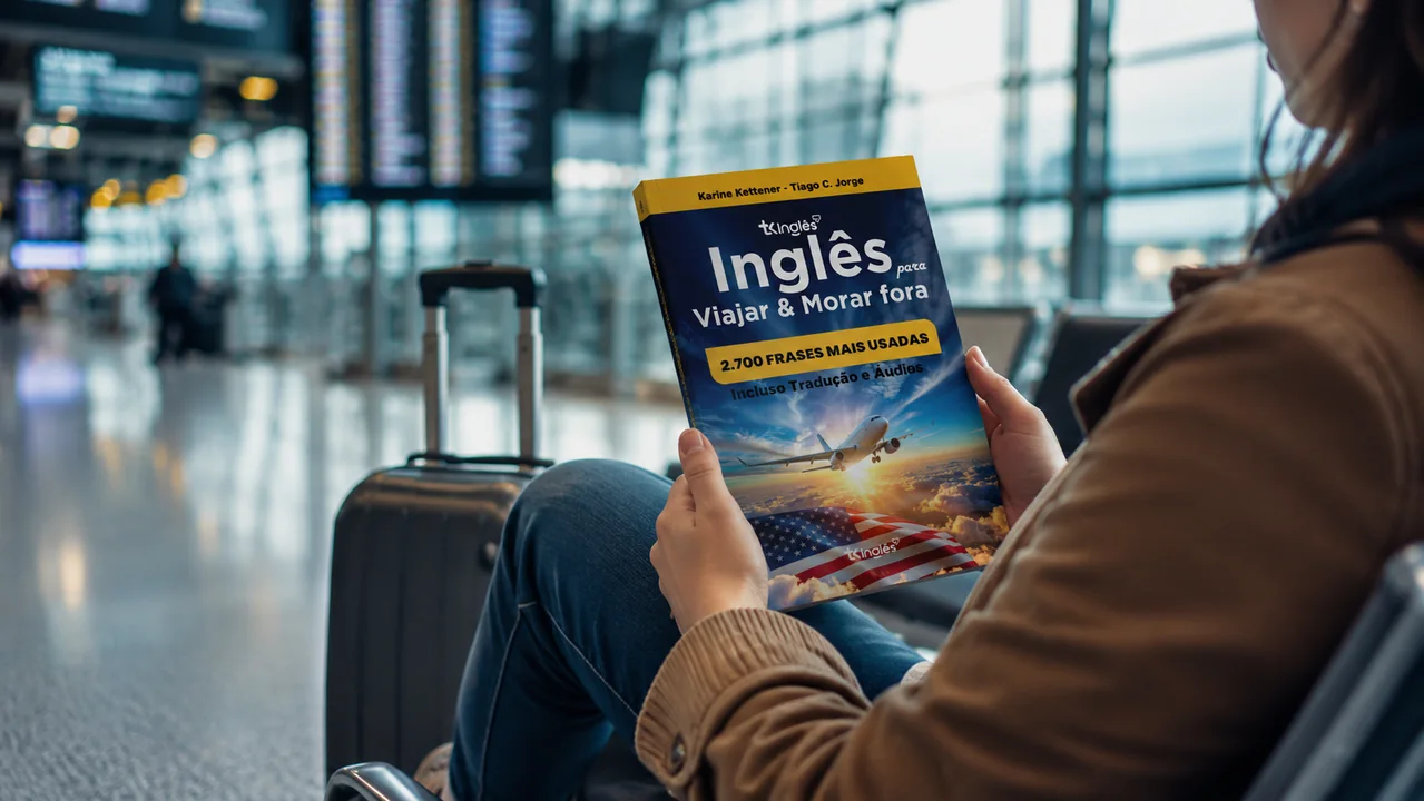Pessoa lendo o livro no aeroporto