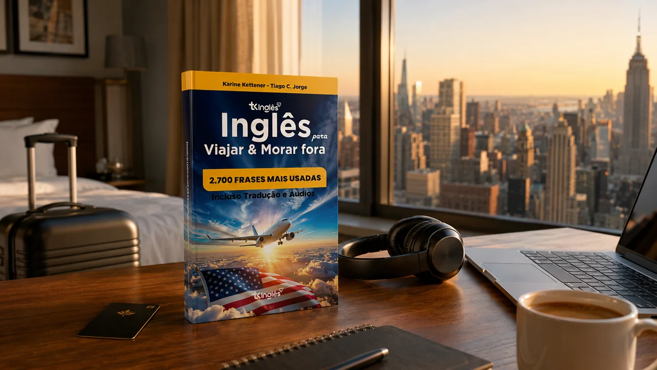 Livro em mesa de avião com passaporte e fone